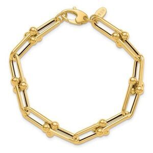 Leslie's 14K Gold Fancy Paper Clip Link Bracelet
